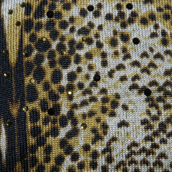 Onque Casual Cardigan Hooded Sweater Animal Print Sz XL - Picture 7 of 10